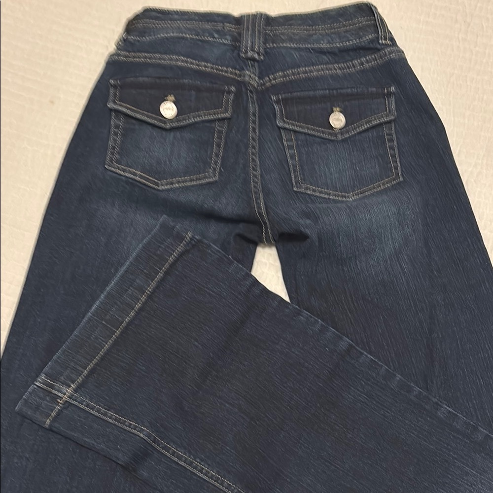 New WHBM Women's Dark Blue wide leg Jeans 00 - Picture 8 of 9